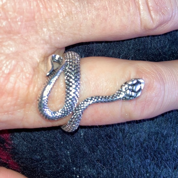 Vintage-Style Punk Snake Wrap Around Emo Cool Silver Alloy Adjustable Ring H221 - Picture 4 of 16